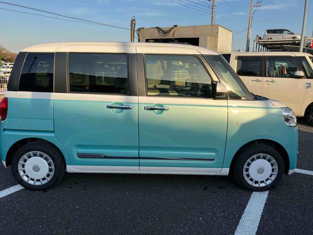 ムーヴキャンバスストライプスＧ衝突回避支援システム　横滑り防止装置　置きラクボックス　ホットカップホルダー　前席シートヒーター　ホールド機能付き電動パーキングブレーキ　助手席シートバックポケット＋ショッピングフック（千葉県）の中古車