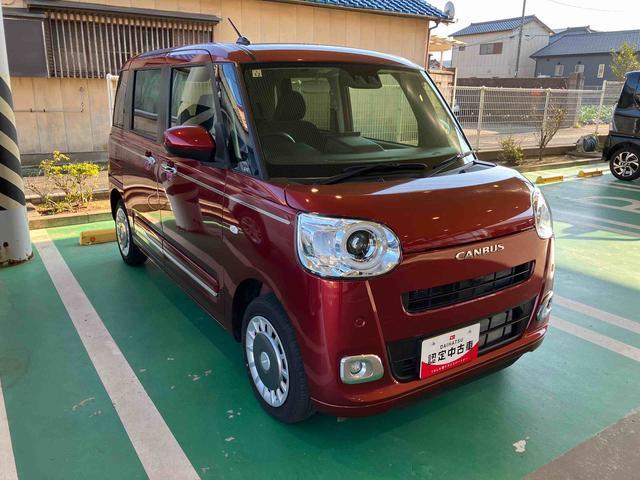 ムーヴキャンバスセオリーＧ９型ＤＰオーディオ／ＢＴ／ＴＶ／バックカメラ　ワイヤレス充電　ＬＥＤヘッドライト　両側電動スライドドア　コーナーセンサー　衝突回避支援システム　キーフリー　電動格納ミラー　電動駐車ブレーキ（千葉県）の中古車