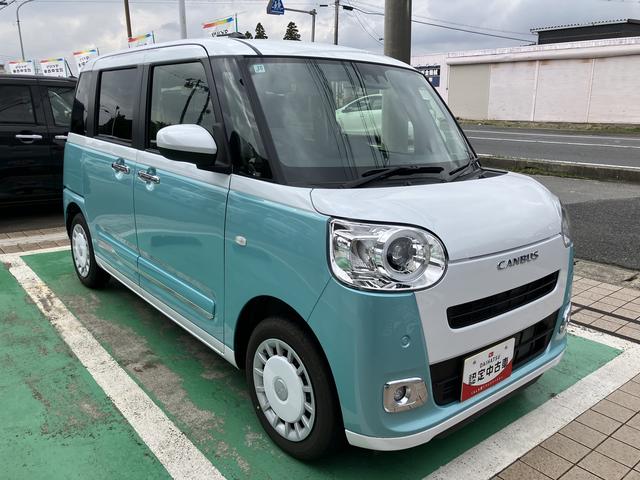 ムーヴキャンバスストライプスGキーフリーシステム・プッシュボタン・アイドリングストップ・LEDヘッドライト・オートライト・オートハイビーム・シートヒーター・コーナーセンサー・セキュリティアラーム・(千葉県)の中古車