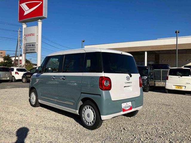 ムーヴキャンバスストライプスGLEDオートライト・フォグランプ 電動パーキングブレーキ プッシュボタンスタート セキュリティアラーム バックカメラ 両側パワースライドドアウエルカムオープン機能 オート電動格納式ドアミラー(千葉県)の中古車