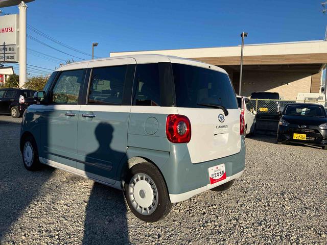 ムーヴキャンバスストライプスGLEDオートライト・フォグランプ 電動パーキングブレーキ プッシュボタンスタート セキュリティアラーム バックカメラ 両側パワースライドドアウエルカムオープン機能 オート電動格納式ドアミラー(千葉県)の中古車