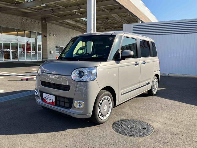 ムーヴキャンバスセオリーＧ両側電動スライドドア　ＬＥＤヘッドライト＆フォグランプ　シートヒーター　保温カップホルダー　電動駐車ブレーキ　バックカメラ　ステアリングスイッチ　置きラクＢＯＸ　コーナーセンサー　衝突被害軽減ブレーキ（千葉県）の中古車