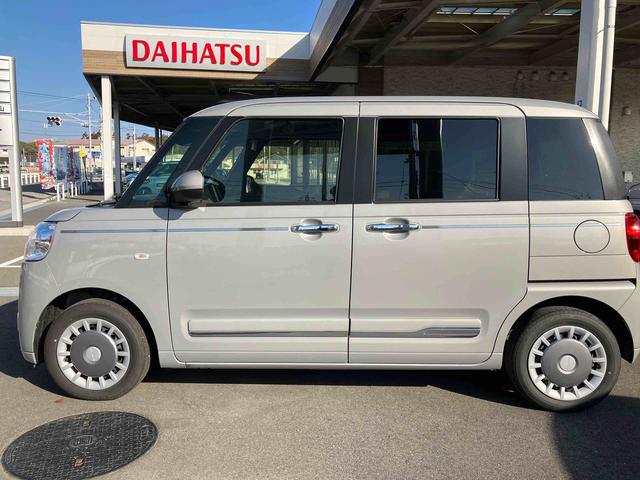 ムーヴキャンバスセオリーＧ両側電動スライドドア　ＬＥＤヘッドライト＆フォグランプ　シートヒーター　保温カップホルダー　電動駐車ブレーキ　バックカメラ　ステアリングスイッチ　置きラクＢＯＸ　コーナーセンサー　衝突被害軽減ブレーキ（千葉県）の中古車