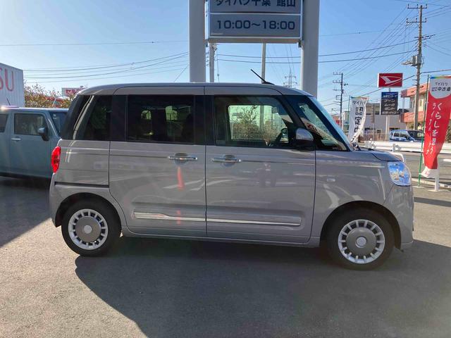 ムーヴキャンバスセオリーＧ両側電動スライドドア　ＬＥＤヘッドライト＆フォグランプ　シートヒーター　保温カップホルダー　電動駐車ブレーキ　バックカメラ　ステアリングスイッチ　置きラクＢＯＸ　コーナーセンサー　衝突被害軽減ブレーキ（千葉県）の中古車