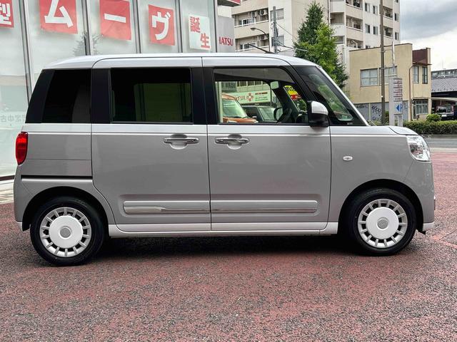 ムーヴキャンバスストライプスＧターボ　純正ナビ　ＥＴＣ　ドライブレコーダー保証　新車保証・まごころ保証　１年間・走行距離無制限付き　純正７インチナビ　ＥＴＣ車載器　ドライブレコーダー　両側電動スライドドア　アダプティブクルーズコントロール　前席シートヒーター（東京都）の中古車
