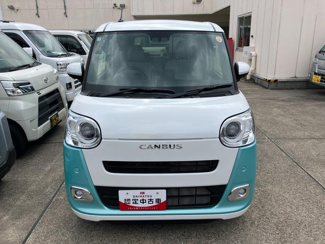 ムーヴキャンバスストライプスＧ　両側電動スライドドア　シートヒーター保証　新車保証・まごころ保証　１年間・走行距離無制限付き　両側電動スライドドア　キーフリーシステム　前席シートヒーター　電動パーキングブレーキ　ＬＥＤフォグランプ　ＬＥＤヘッドランプ（東京都）の中古車