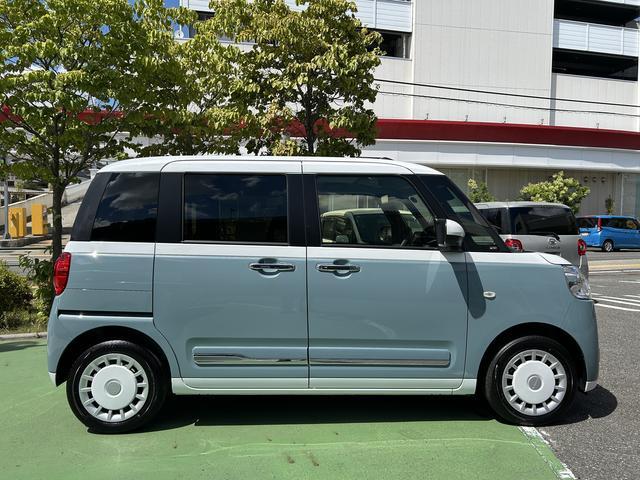 ムーヴキャンバスストライプスＧ　両側電動スライドドア　ＬＥＤヘッドランプ保証　新車保証・まごころ保証　１年間・走行距離無制限付き　ＬＥＤヘッドランプ　ＬＥＤフォグランプ　コーナーセンサー　アイドリングストップ　両側電動スライドドア　電動パーキングブレーキ　シートヒーター（東京都）の中古車