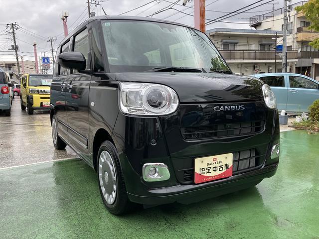 ムーヴキャンバスセオリーＧ　ＬＥＤヘッドランプ　電動パーキングブレーキ保証　新車保証・まごころ保証　１年間・走行距離無制限付き　前席シートヒーター　電動パーキングブレーキ　ＬＥＤヘッドランプ　ＬＥＤフォグランプ　コーナーセンサー　アイドリングストップ（東京都）の中古車