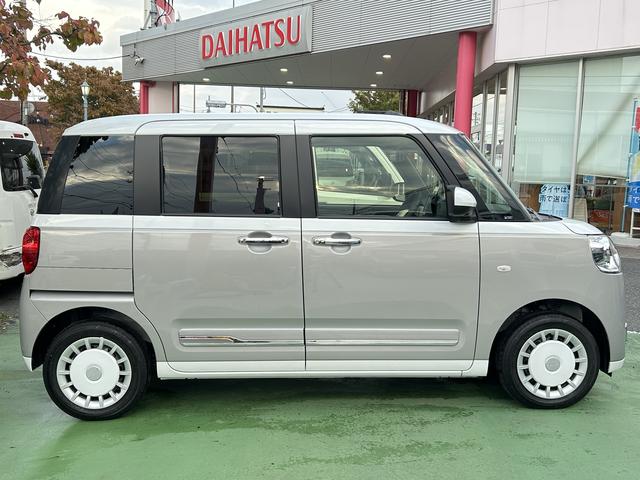 ムーヴキャンバスストライプスＧ・ＣＤオーディオ保証　新車保証・まごころ保証　１年間・走行距離無制限付き・ＣＤオーディオ・ナビ対応パノラマカメラ・両側電動スライドドア・フロアマット・前席左右シートヒーター・運転席シートリフト・サイドエアバッグ（東京都）の中古車