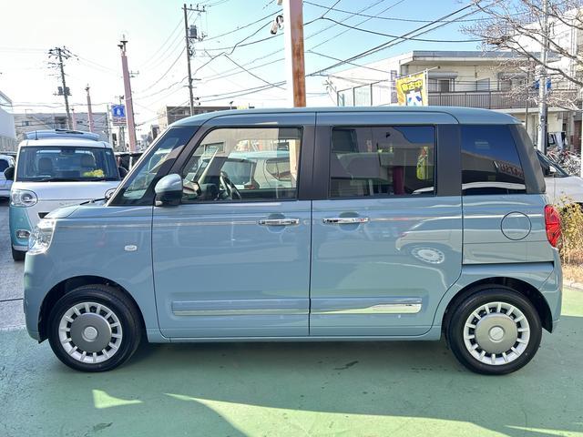 ムーヴキャンバスセオリーＧ　両側電動スライドドア　前席シートヒーター保証　新車保証・まごころ保証　１年間・走行距離無制限付き　両側電動スライドドア　前席シートヒーター　電動パーキングブレーキ　ＬＥＤヘッドランプ　ＬＥＤフォグランプ　キーフリシステム（東京都）の中古車