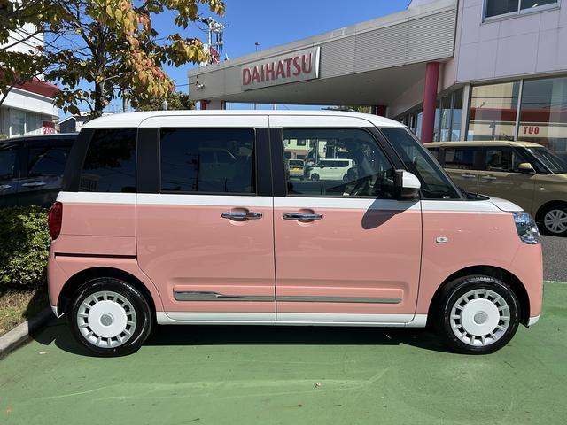 ムーヴキャンバスストライプスＧ保証　新車保証・まごころ保証　１年間・走行距離無制限付き・オーディオレス車・ＬＥＤヘッドライト装備・ＬＥＤフォグ装備・シートヒーター装備（東京都）の中古車