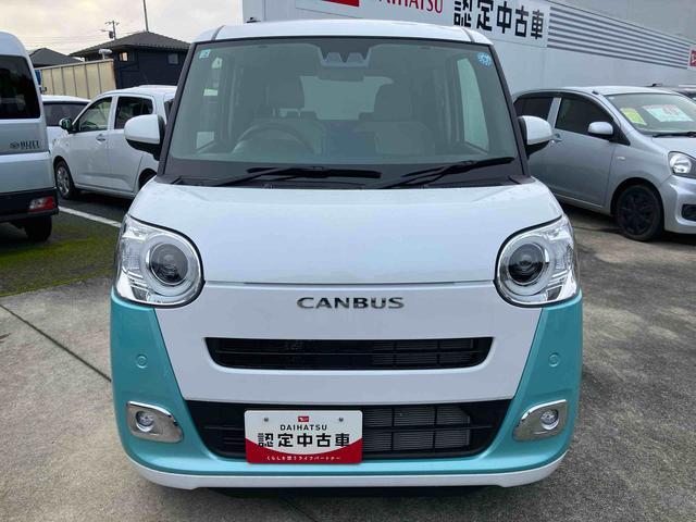 ムーヴキャンバスストライプスGスマートアシスト/両側電動スライドドア/LEDヘッドライト/フォグライト/スマートキー/コーナーセンサー/サイドエアバッグ/シートヒーター/電動パーキング(千葉県)の中古車