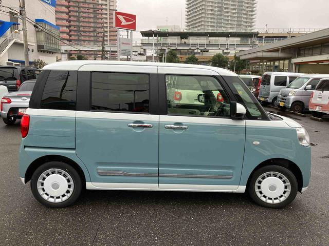 ムーヴキャンバスストライプスＧ９型ＤＰオーディオ／ＢＴ／ＴＶ／バックカメラ／ステアリングスイッチ　ワイヤレス充電　両側パワスラ　ＬＥＤヘッド＆フォグライト　シートヒーター　保温カップホルダー　電動駐車ブレーキ　衝突被害軽減ブレーキ（千葉県）の中古車