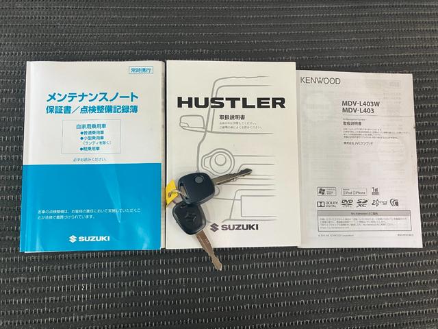 ハスラーＧ　Ｂカメラ　ナビ　ＥＴＣ　５ＭＴ　キーレスＢカメラ　５速マニュアル　ナビ　オートエアコン　シートヒーター　ＵＳＢ入力端子　アイドリングストップ　光軸調整ダイヤル　ＥＴＣ　電動格納ミラー　パワーウィンドウ　キーレス（神奈川県）の中古車