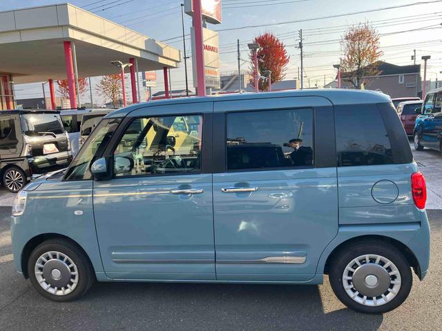 ムーヴキャンバスセオリーＧ　パノラマモニター標準装備！！保証　新車保証・まごころ保証　１年間・走行距離無制限付き　走行距離８５３ｋｍ　ＣＤチューナー　パノラマモニター　ＬＥＤヘッドライト　電動パーキング　両側電動スライドドア　シートヒーター　オートライト（東京都）の中古車