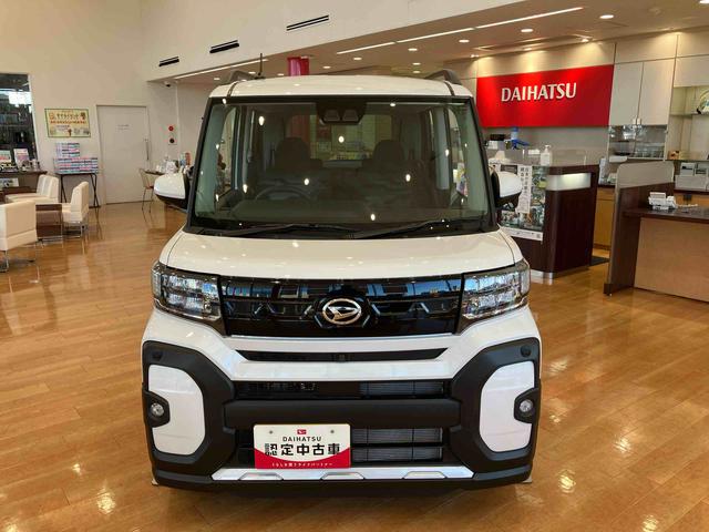 タントファンクロスターボ　パノラマモニター標準装備！！保証　新車保証・まごころ保証　１年間・走行距離無制限付き・　走行距離１０ｋｍ　オーディオレス　パノラマモニター　両側電動スライドドア　１５インチアルミホイール　電動パーキング　オートハイビーム（東京都）の中古車