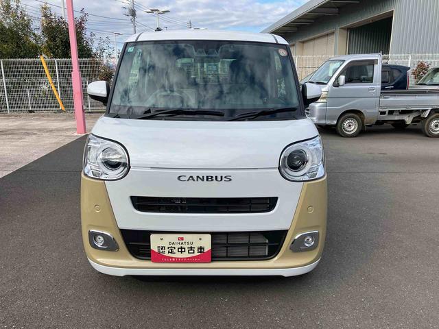 ムーヴキャンバスストライプスＧターボ　７インチ純正ナビゲーション搭載！！保証　新車保証・まごころ保証　１年間・走行距離無制限付き　走行距離４，８６９ｋｍ　・７インチ純正ナビゲーション　バックモニター　前後ドライブレコーダー　ＥＴＣ　両側電動スライドドア　ＬＥＤヘッドライト（東京都）の中古車