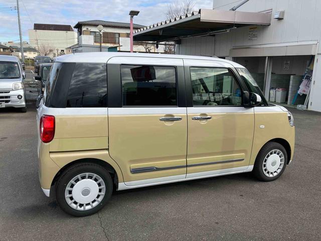 ムーヴキャンバスストライプスＧターボ　７インチ純正ナビゲーション搭載！！保証　新車保証・まごころ保証　１年間・走行距離無制限付き　走行距離４，８６９ｋｍ　・７インチ純正ナビゲーション　バックモニター　前後ドライブレコーダー　ＥＴＣ　両側電動スライドドア　ＬＥＤヘッドライト（東京都）の中古車