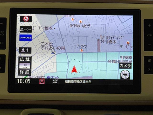 ムーヴキャンバスＧメイクアップＶＳ　ＳＡIII　８インチ純正ナビゲーション！保証　まごころ保証　１年間・走行距離無制限付き・走行距離１８７０１ｋｍ　８インチ純正ナビゲーション　パノラマモニター　前後ドライブレコーダー　ＬＥＤヘッドライト　両側電動スライドドア　スマートキー（東京都）の中古車