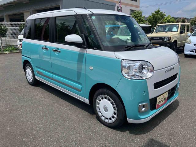 ムーヴキャンバスストライプスGターボ 7インチナビ ドラレコ ETC搭載!保証 新車保証・まごころ保証 1年間・走行距離無制限付き 走行距離6,099km・7インチ純正ナビゲーション・バックカメラ・前後ドライブレコーダー・ETC・LEDヘッドライト 両側電動スライドドア(東京都)の中古車