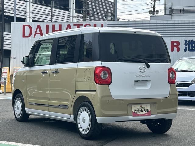 ムーヴキャンバスストライプスＧ　電動パーキングブレーキ　ＬＥＤヘッドランプ保証　新車保証・まごころ保証　１年間・走行距離無制限付き　前席シートヒーター　ＬＥＤヘッドランプ　ＬＥＤフォグランプ　オートライト　オートハイビーム　コーナーセンサー　電動パーキングブレーキ（東京都）の中古車
