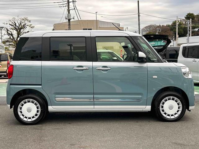 ムーヴキャンバスストライプスGターボ 電動パーキングブレーキ保証 新車保証・まごころ保証 1年間・走行距離無制限付き 電動パーキングブレーキ 前席シートヒーター キーフリーシステム LEDヘッドランプ LEDフォグランプ コーナーセンサー(東京都)の中古車