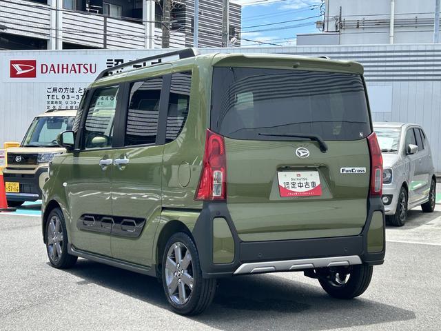 タントファンクロスターボ　９インチディスプレイオーディオ装備保証　新車保証・まごころ保証　１年間・走行距離無制限付き・９インチディスプレイオーディオ装備・ＬＥＤヘッドライト装備・シートヒーター装備（東京都）の中古車