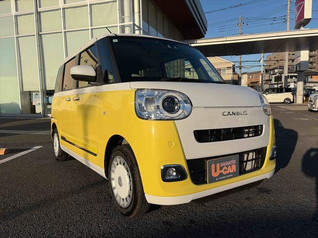 ムーヴキャンバスストライプスG 車検R9.6 LED 両側パワスラドア当社社用車UP 1年保証走行距離無制限 新車保証継承 車検R9.6 LEDヘッドライト 前後コーナーセンサー スマアシ 電動パーキングブレーキ 禁煙車 運転席助手席シートヒーター(埼玉県)の中古車