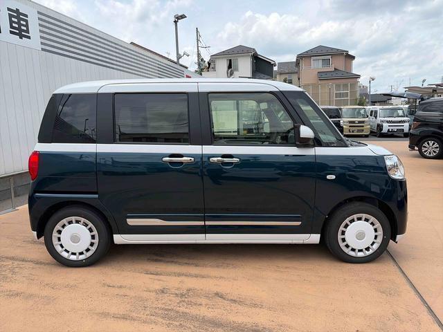 ムーヴキャンバスストライプスＧ　１４４８キロ　ＬＥＤヘッドランプ１年保証距離無制限　走行距離１４４８キロ　　ＬＥＤヘッドランプ　オートライト　アイドリングストップ　　両側電動スライドドア　電動パーキング（埼玉県）の中古車