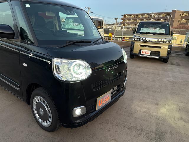 ムーヴキャンバスセオリーＧターボ　９インチディスプレイオーディオ付両側電動スライドドア　９インチディスプレイオーディオパノラマモニター付き　ＬＥＤヘッドランプ　デモカーＵＰ　走行距離７９０キロ　１年保証・距離無制限（東京都）の中古車