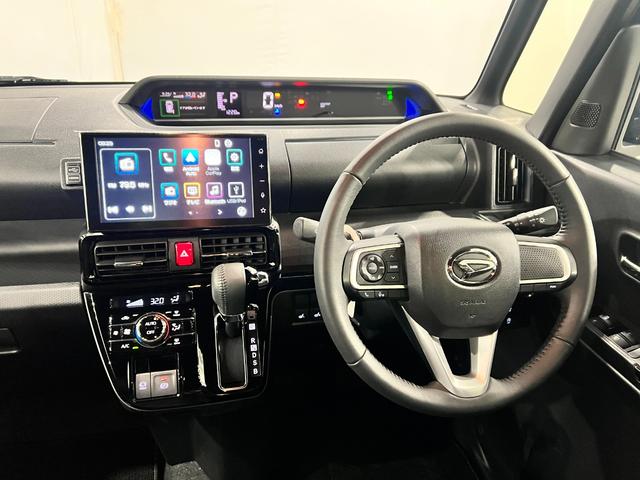 タントカスタムＲＳ　走行１２２０キロ／ディスプレイオーディオ一年保証・走行距離無制限　走行１２２０キロ　サイドエアバック　クリアランスソナー　オートマチックハイビーム　オートライト　ＬＥＤヘッドライト　ベンチシート　シートヒーター　両側電動スライドドア（東京都）の中古車