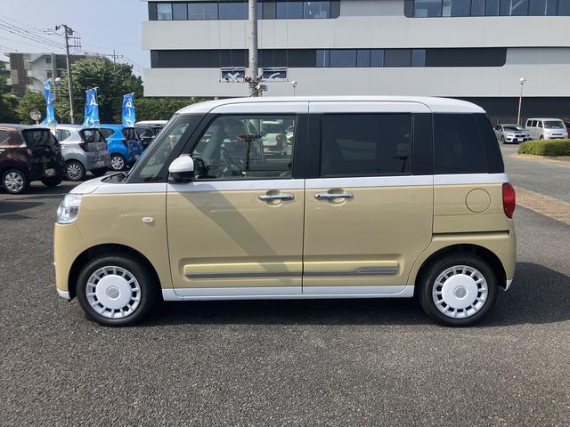 ムーヴキャンバスストライプスＧ　ＣＤステレオ　パノラマモニター　キーフリー保証１年間距離無制限付き　電動パーキングブレーキ　ＬＥＤヘッドランプ　ＬＥＤフォグランプ　前席シートヒーター　ホッとカップホルダー　ＵＳＢ電源ソケット　オートライト　両側電動スライドドア（東京都）の中古車