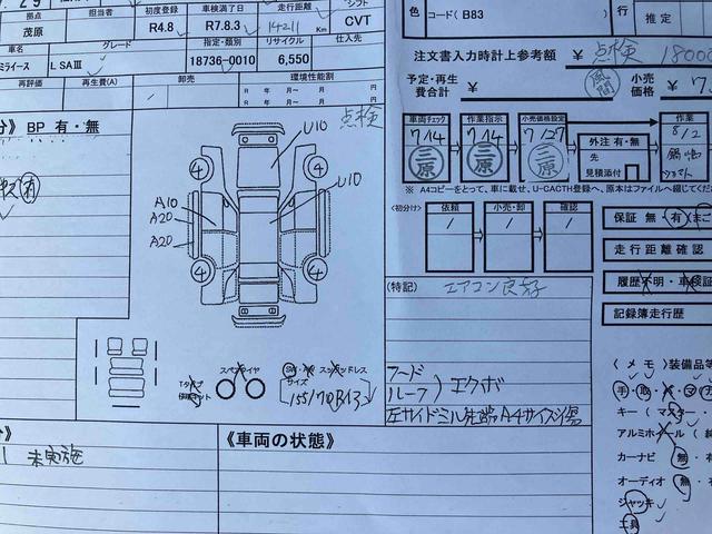 ミライースＬ　ＳＡIII衝突被害軽減ブレーキ（スマートアシスト３）　横滑り防止装置　コーナーセンサー　オートライト　キーレスエントリー　セキュリティアラーム（千葉県）の中古車