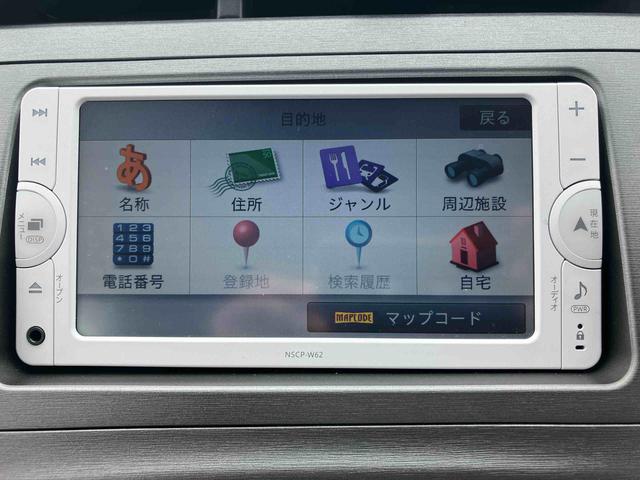 プリウスＳマイコーデバックカメラ連動ワンセグナビ　ＡＵＸ接続　ビルトインＥＴＣ　スペアタイヤ　プッシュエンジンスタート　キーフリーシステム　シートベルトアンカーアジャスター　チルトステアリング　運転席シートリフター（千葉県）の中古車