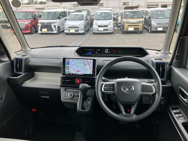 タントＸ９型ナビ／ＢＴ／ＤＴＶ／ＤＩＳＣ／バックカメラ／ステアリングスイッチ　前後ドラレコ　ＥＴＣ　左側電動スライドドア　シートヒーター　ＬＥＤヘッドライト　コーナーセンサー　衝突被害軽減ブレーキ（千葉県）の中古車