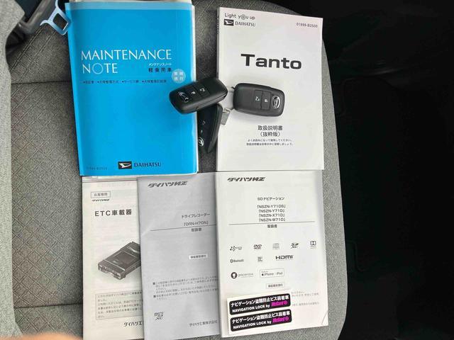 タントＸ９型ナビ／ＢＴ／ＤＴＶ／ＤＩＳＣ／バックカメラ／ステアリングスイッチ　前後ドラレコ　ＥＴＣ　左側電動スライドドア　シートヒーター　ＬＥＤヘッドライト　コーナーセンサー　衝突被害軽減ブレーキ（千葉県）の中古車