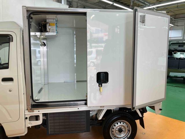 ハイゼットトラックカラーアルミ中温冷凍車　片側スライドドアキー付き埋込みロックロッド式バックドア　キー付きワンタッチ引込式スライド左サイドドア　　ＬＥＤ庫内灯　庫内警報ブザー　解除機能付バックドア９０度開きストッパー　ドレンホース付水抜き穴（千葉県）の中古車