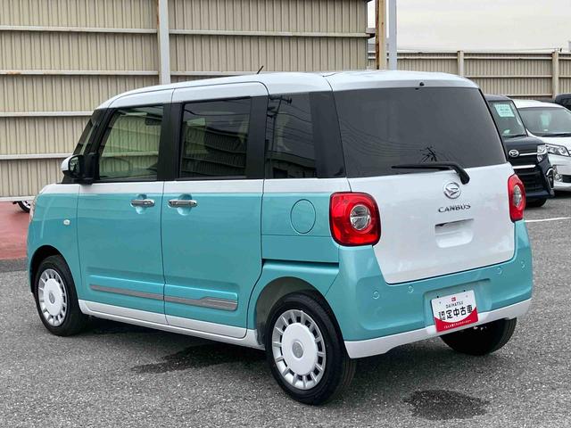 ムーヴキャンバスストライプスＧ９型ナビ／ＢＴ／ＤＴＶ／ＤＩＳＣ／全周囲カメラ／ステアスイッチ　両側パワスラ　ＬＥＤヘッド＆フォグランプ　シートヒーター　保温カップホルダー　電動駐車ブレーキ　コーナーセンサー　衝突被害軽減ブレーキ（千葉県）の中古車