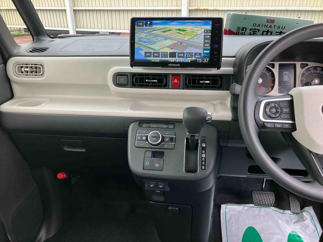 ムーヴキャンバスストライプスＧ９型ナビ／ＢＴ／ＤＴＶ／ＤＩＳＣ／全周囲カメラ／ステアスイッチ　両側パワスラ　ＬＥＤヘッド＆フォグランプ　シートヒーター　保温カップホルダー　電動駐車ブレーキ　コーナーセンサー　衝突被害軽減ブレーキ（千葉県）の中古車