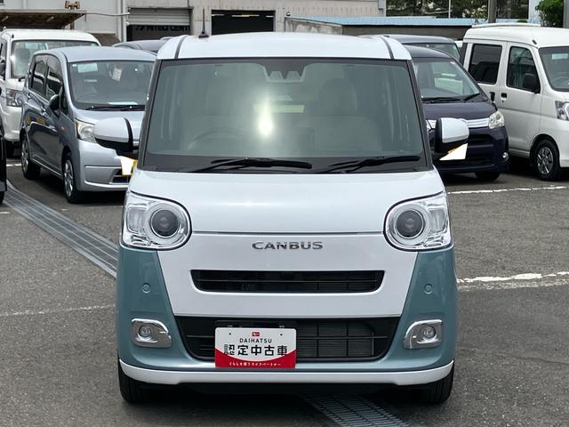 ムーヴキャンバスストライプスG エコアイドル非装着車エコアイドル非装着車 9型ナビ/BT/TV/DISC/バックカメラ/ステアスイッチ 両側パワスラ LEDヘッド&フォグランプ シートヒーター 保温カップホルダー 電動駐車ブレーキ 衝突被害軽減ブレーキ(千葉県)の中古車