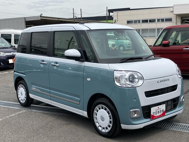 ムーヴキャンバスストライプスG エコアイドル非装着車エコアイドル非装着車 9型ナビ/BT/TV/DISC/バックカメラ/ステアスイッチ 両側パワスラ LEDヘッド&フォグランプ シートヒーター 保温カップホルダー 電動駐車ブレーキ 衝突被害軽減ブレーキ(千葉県)の中古車