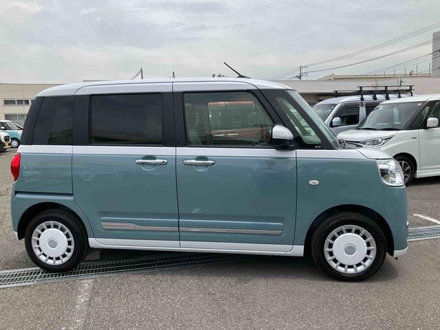 ムーヴキャンバスストライプスＧ　エコアイドル非装着車エコアイドル非装着車　９型ナビ／ＢＴ／ＴＶ／ＤＩＳＣ／バックカメラ／ステアスイッチ　両側パワスラ　ＬＥＤヘッド＆フォグランプ　シートヒーター　保温カップホルダー　電動駐車ブレーキ　衝突被害軽減ブレーキ（千葉県）の中古車