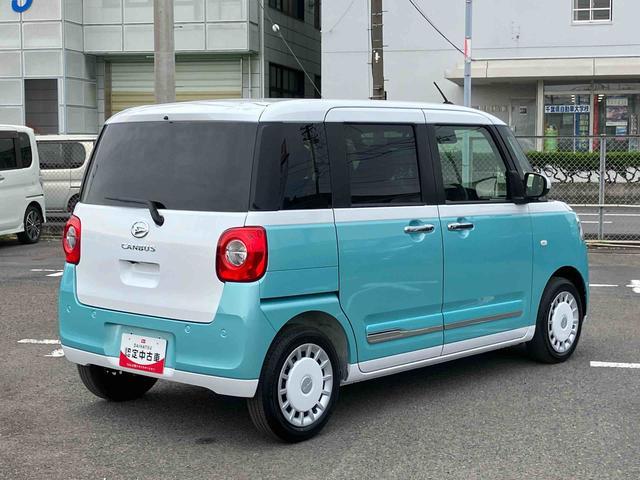 ムーヴキャンバスストライプスＧ　エコアイドル非装着車エコアイドル非装着車　９型ナビ／ＢＴ／ＴＶ／ＤＩＳＣ／バックカメラ／ステアスイッチ　両側パワスラ　ＬＥＤヘッド＆フォグランプ　シートヒーター　保温カップホルダー　電動駐車ブレーキ　衝突被害軽減ブレーキ（千葉県）の中古車