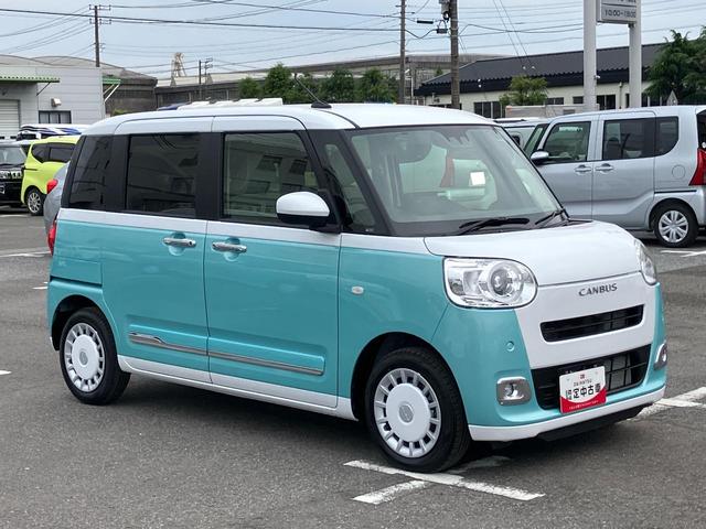 ムーヴキャンバスストライプスG9型ナビ/BT/DTV/DISC/バックカメラ/ステアスイッチ 両側パワスラ LEDヘッド&フォグランプ シートヒーター 保温カップホルダー 電動駐車ブレーキ コーナーセンサー 衝突被害軽減ブレーキ(千葉県)の中古車
