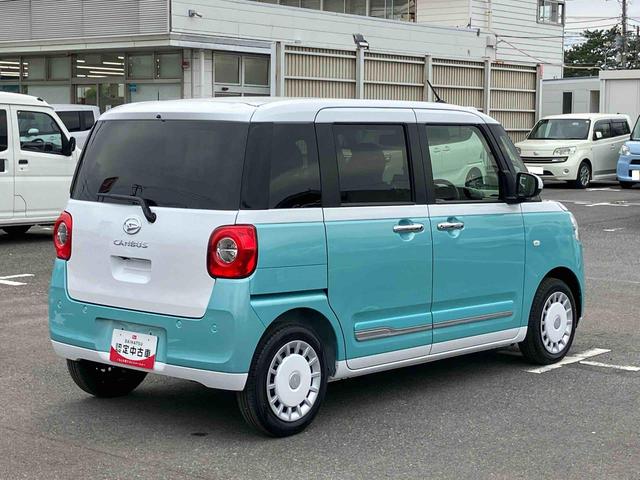 ムーヴキャンバスストライプスＧ９型ナビ／ＢＴ／ＤＴＶ／ＤＩＳＣ／バックカメラ／ステアスイッチ　両側パワスラ　ＬＥＤヘッド＆フォグランプ　シートヒーター　保温カップホルダー　電動駐車ブレーキ　コーナーセンサー　衝突被害軽減ブレーキ（千葉県）の中古車