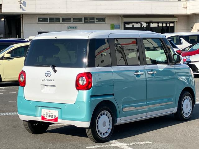 ムーヴキャンバスストライプスＧナビ／ＢＴ／ＴＶ／ＤＩＳＣ／バックカメラ／ステアリングスイッチ　両側パワスラ　ＬＥＤヘッド＆フォグランプ　シートヒーター　保温カップホルダー　電動駐車ブレーキ　コーナーセンサー　衝突被害軽減ブレーキ（千葉県）の中古車