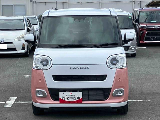 ムーヴキャンバスストライプスＧ　エコアイドル非装着車エコアイドル非装着　ナビ／ＢＴ／ＴＶ／ＤＩＳＣ／バックカメラ／ステアリングスイッチ　両側パワスラ　ＬＥＤヘッド＆フォグランプ　シートヒーター　保温カップホルダー　電動駐車ブレーキ　衝突被害軽減ブレーキ（千葉県）の中古車