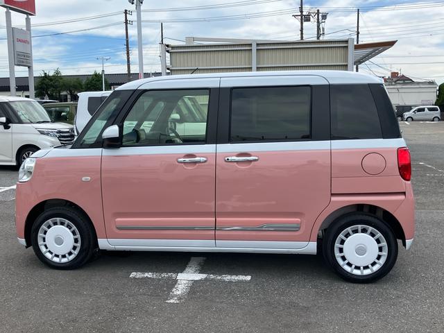 ムーヴキャンバスストライプスＧ　エコアイドル非装着車エコアイドル非装着　ナビ／ＢＴ／ＴＶ／ＤＩＳＣ／バックカメラ／ステアリングスイッチ　両側パワスラ　ＬＥＤヘッド＆フォグランプ　シートヒーター　保温カップホルダー　電動駐車ブレーキ　衝突被害軽減ブレーキ（千葉県）の中古車