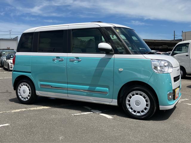 ムーヴキャンバスストライプスＧＬＥＤヘッド／フォグランプ　９インチＤＳＰオーディオ／ＤＴＶ／ＢＴ／バックカメラ／ＵＳＢ／ＨＤＭＩ　　スマホワイヤレス充電器　両側パワースライドドア　前席シートヒーター　電動駐車ブレーキ（千葉県）の中古車