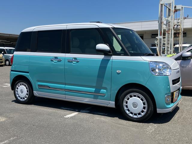 ムーヴキャンバスストライプスＧターボ９型ディスプレイオーディオ／ＢＴ／ＴＶ／バックカメラ／ステアリングスイッチ　ワイヤレス充電　両側パワスラ　ＬＥＤヘッドライト＆フォグランプ　シートヒーター　保温カップホルダー　衝突被害軽減ブレーキ（千葉県）の中古車